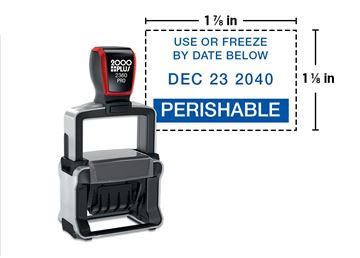 2000 Plus®Pro 2360D Heavy Duty Metal Dater || Custom Self-Inking Date Stamps || 1 1/8" x 1 7/8" Impression