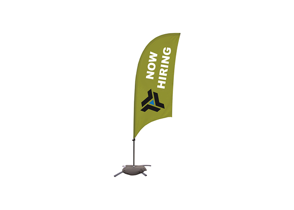 8' Razor Feather Flags || Tradeshow Signage || 1 Sided, Cross Base