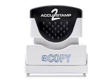 Accu-Stamp2® "Copy" Pre-Inked Stamp with Shutter || Message Stamps || 1 5/8" x 1/2" Impression, Blue Ink