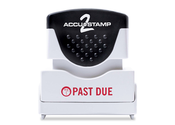 Accu-Stamp2® "Past Due" Pre-Inked Stamp with Shutter || Message Stamps || 1 5/8" x 1/2" Impression, Red Ink