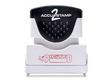 Accu-Stamp2® "Posted" Pre-Inked Stamp with Shutter || Message Stamps || 1 5/8" x 1/2" Impression, Red Ink