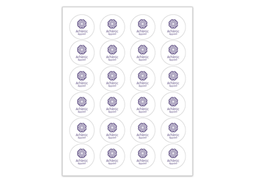 Circle Sheet Labels || Custom Laser Sheet Labels || 1 2/3", 24/Sheet, 1 Color