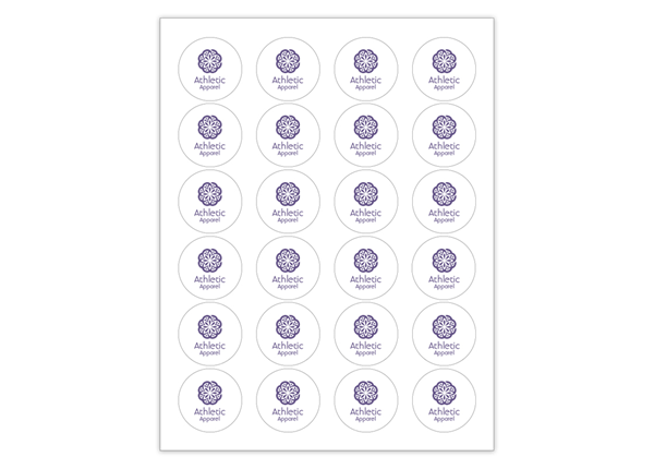 Circle Sheet Labels || Custom Laser Sheet Labels || 1 2/3", 24/Sheet, 1 Color