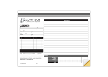 Custom Create Your Own Business Form - Front, Carbonless Business Forms, 11" x 8-1/2", Horizontal, 2-Part with Easy Tear-Out