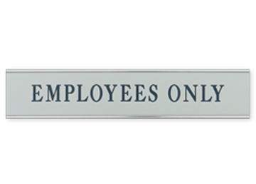 Engraved Sign with Metal Flush Wall Mount Holder || Custom Indoor Signs || Horizontal, 10" x 2"