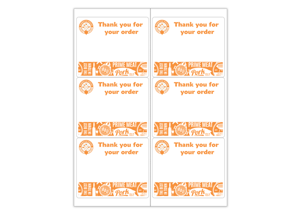 Rectangle Sheet Labels || Custom Laser Sheet Labels || 3 1/3" x 4", 6/Sheet, Center Perforation, 1 Color