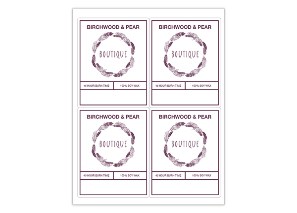 Rectangle Sheet Labels || Custom Laser Sheet Labels || 4" x 5", 4/Sheet, 1 Color