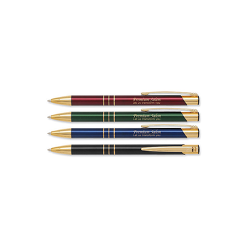 Triple Gold Click Cello Wrap Pen || Custom Pens || Laser Engraved Gold