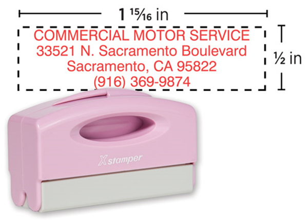 Xstamper® N40PK Pink Pocket Stamp || Custom Pre-Inked Stamps || 1/2" x 1 15/16" Impression