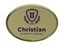 Full Color Metallic Name Badge || Custom Badges || Gold, 2 3/4" x 2", Oval